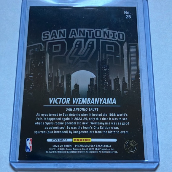 2023-24 Panini NBA Hoops City Edition Victor Wembanyama SA Spurs PRIZM Rookie RC - Picture 2 of 3
